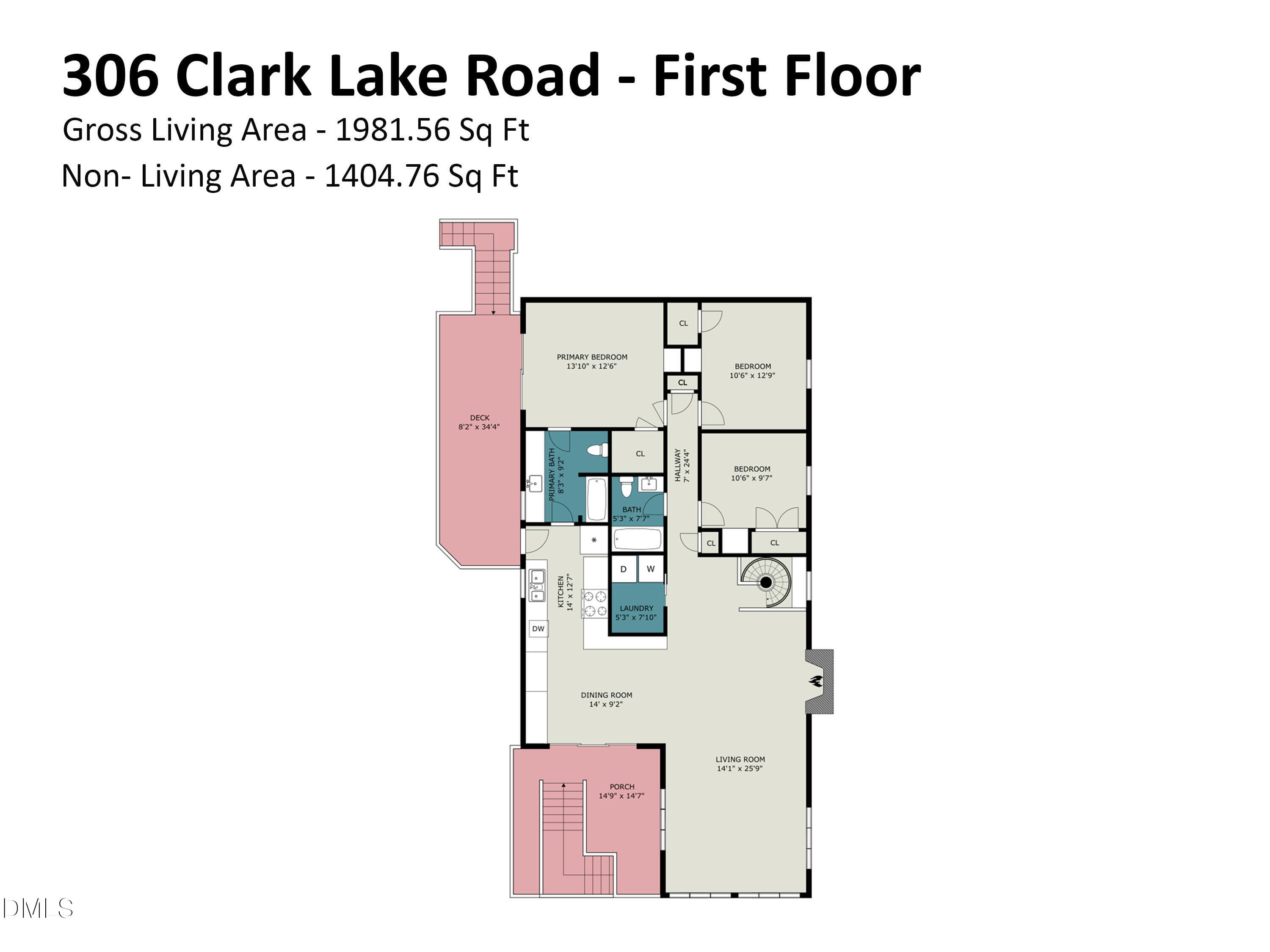 FIRST FLOOR FLOOR PLAN - 306 Clark Lake Road, Durham, NC 27707