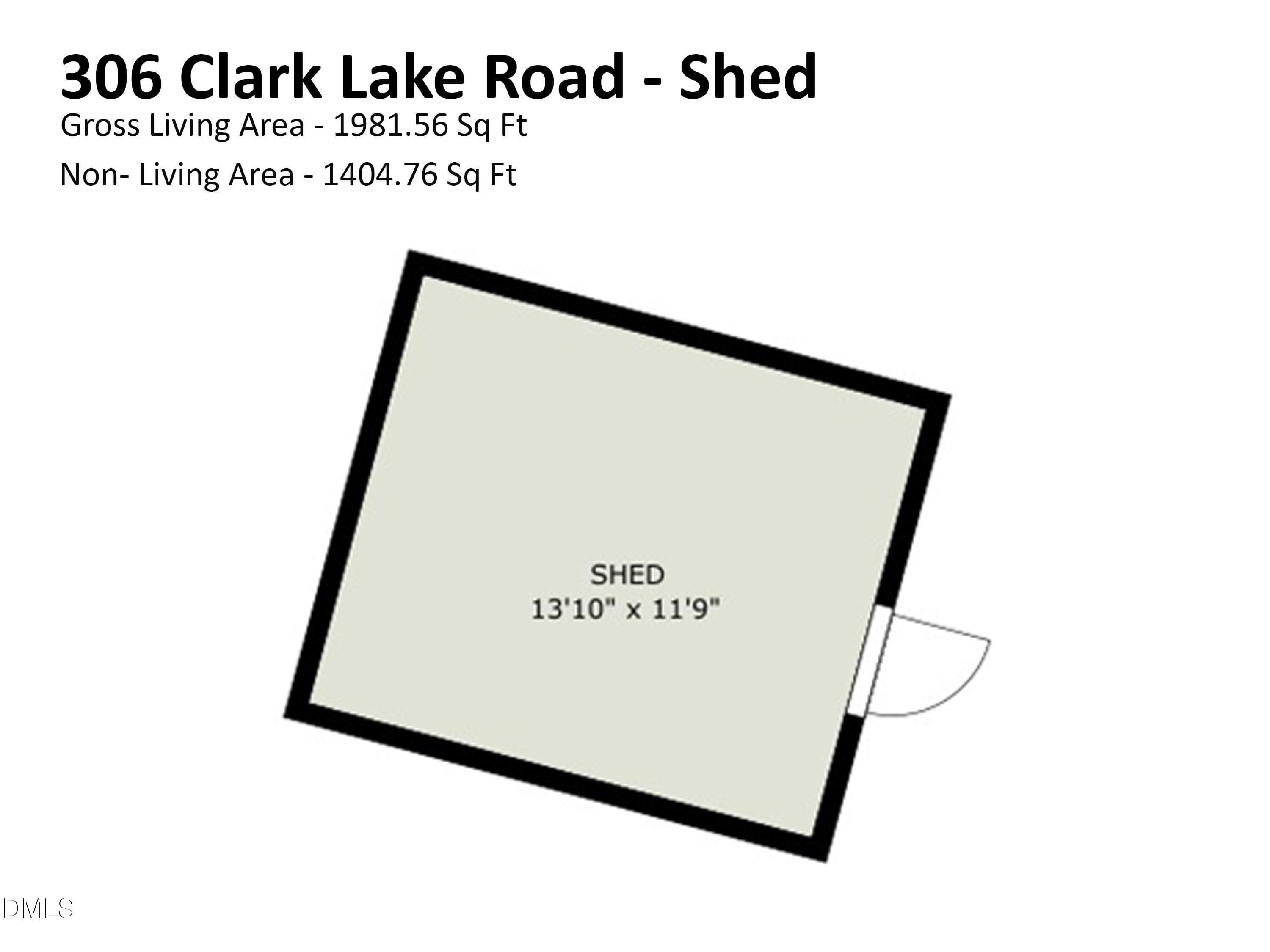 SHED FLOOR PLAN - 306 Clark Lake Road, Durham, NC 27707