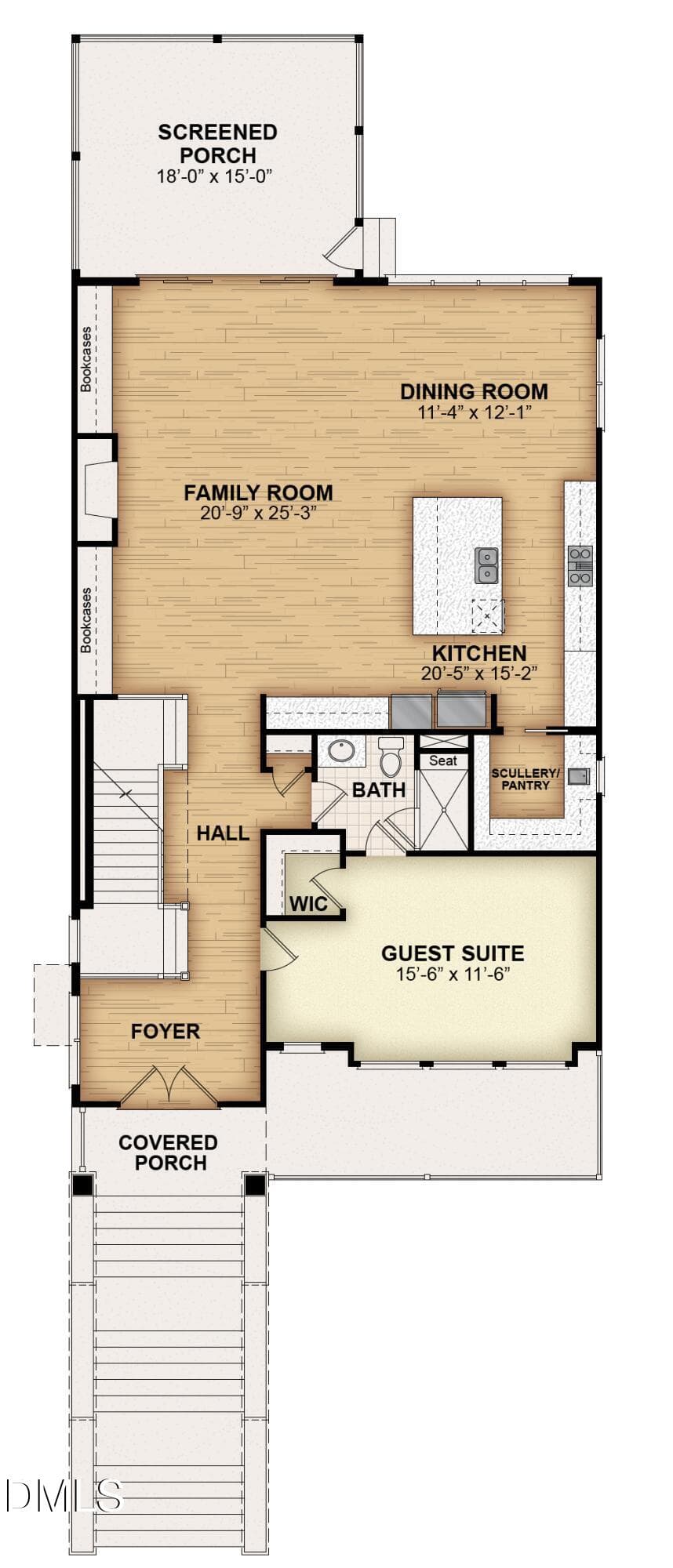 Hillcrest FP 1st floor - 406 Hillcrest Road, Apex, NC 27502