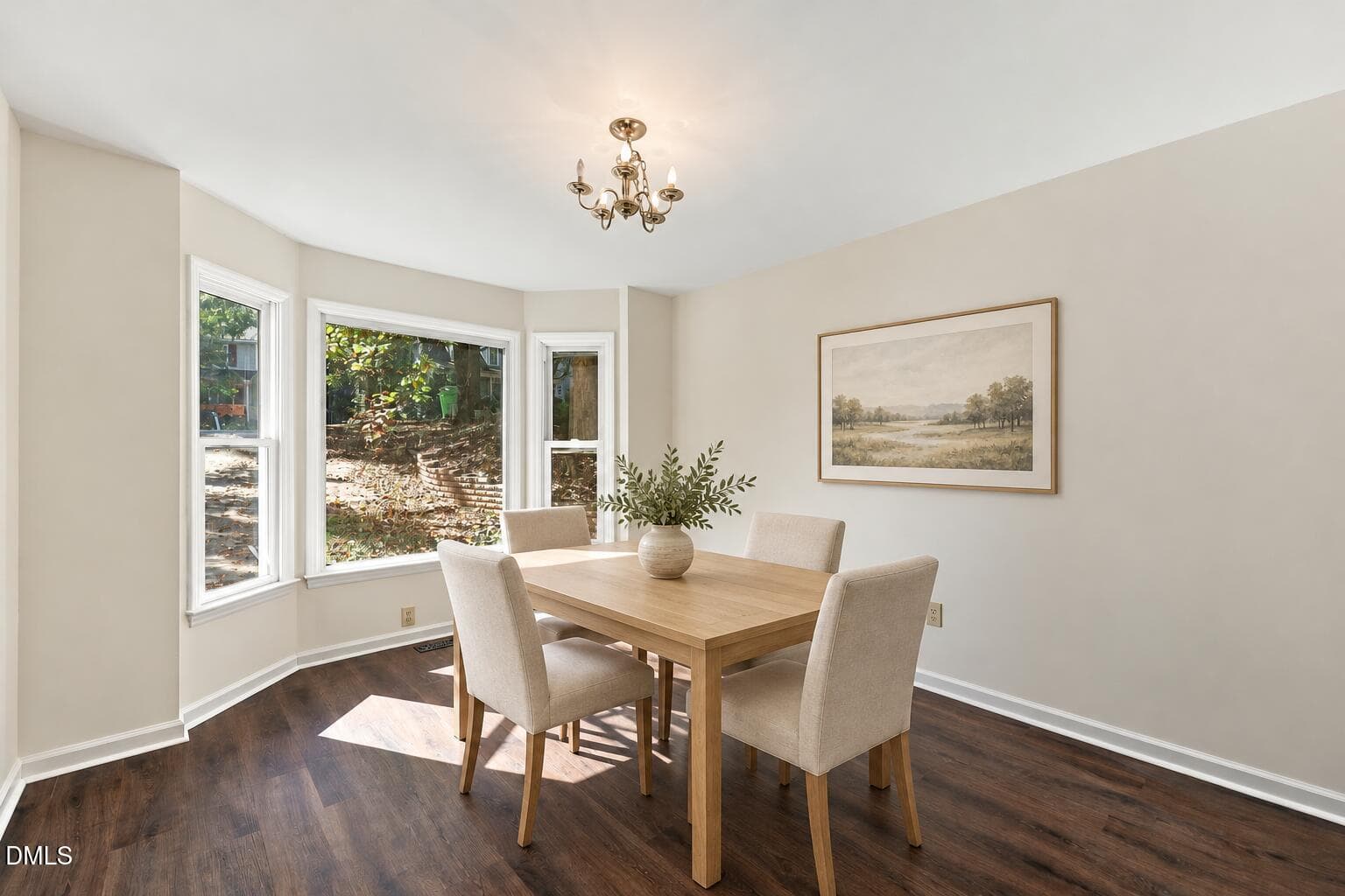 Tasteful natural wood dining room - 5140 Simmons Branch Trail, Raleigh, NC 27606