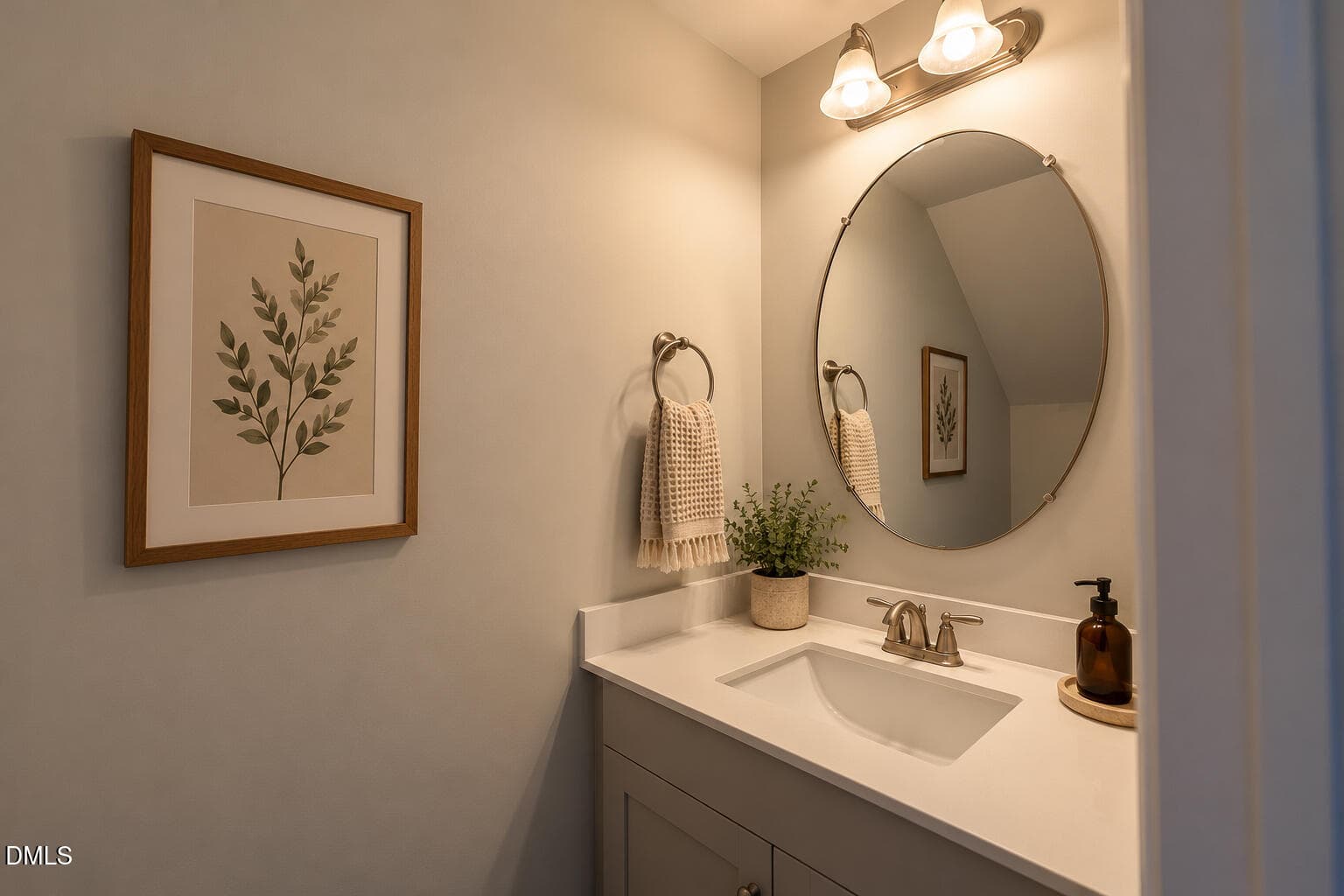 Cozy Neutral Powder Room Vanity - 262 S Raleigh Street, Angier, NC 27501