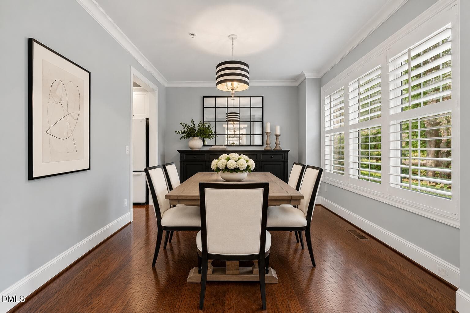 Elegant Black-and-Cream Dining Room - 2741 Oberlin Road 101, Raleigh, NC 27608