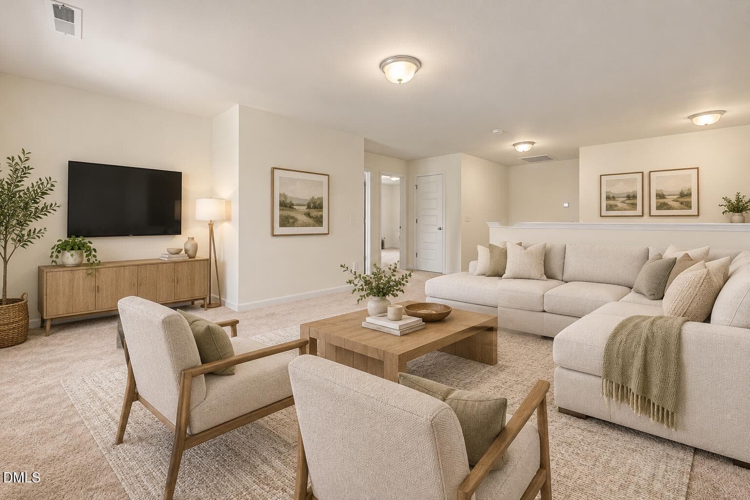 Warm Neutral Modern Living Room - 417 Marthas View Way, Wake Forest, NC 27587