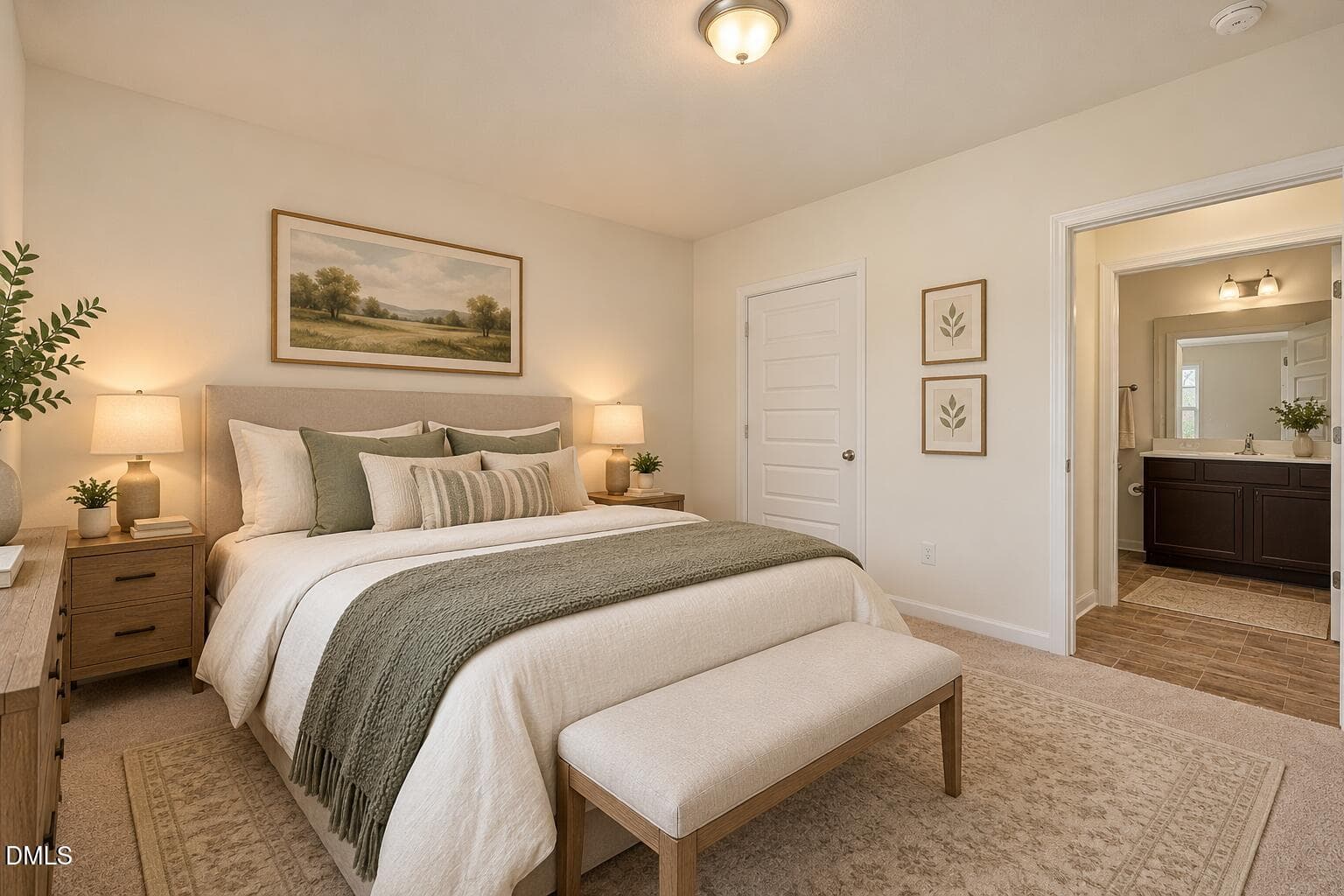Cozy Sage and Cream Bedroom - 417 Marthas View Way, Wake Forest, NC 27587