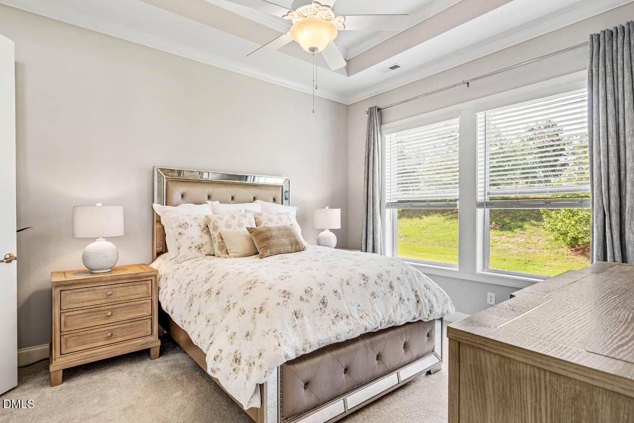 Primary Bedroom w/ Tray Ceiling - 93 Abercorn Circle, Chapel Hill, NC 27516