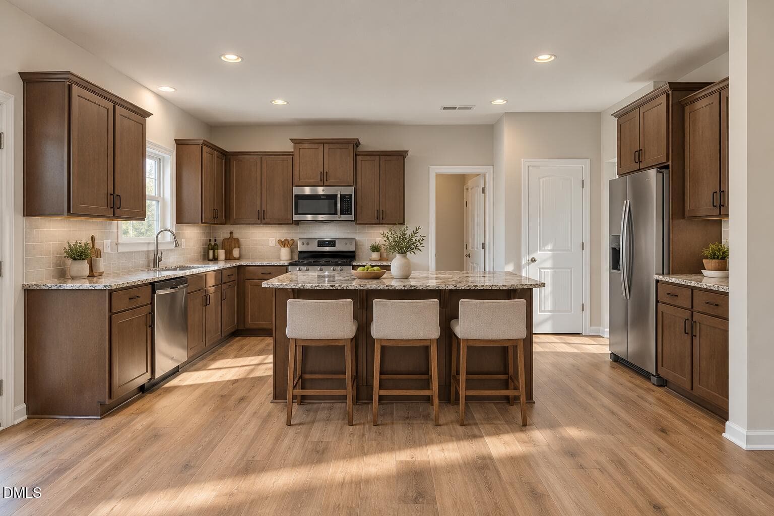 Warm Oak Kitchen With Granite Island-3 - 224 Starlet Ridge Way, Clayton, NC 27520