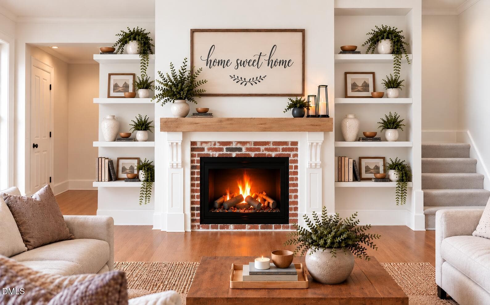 Cozy Farmhouse Fireplace with White Shel - 2901 Good Shepherd Trail, Spring Hope, NC 27882