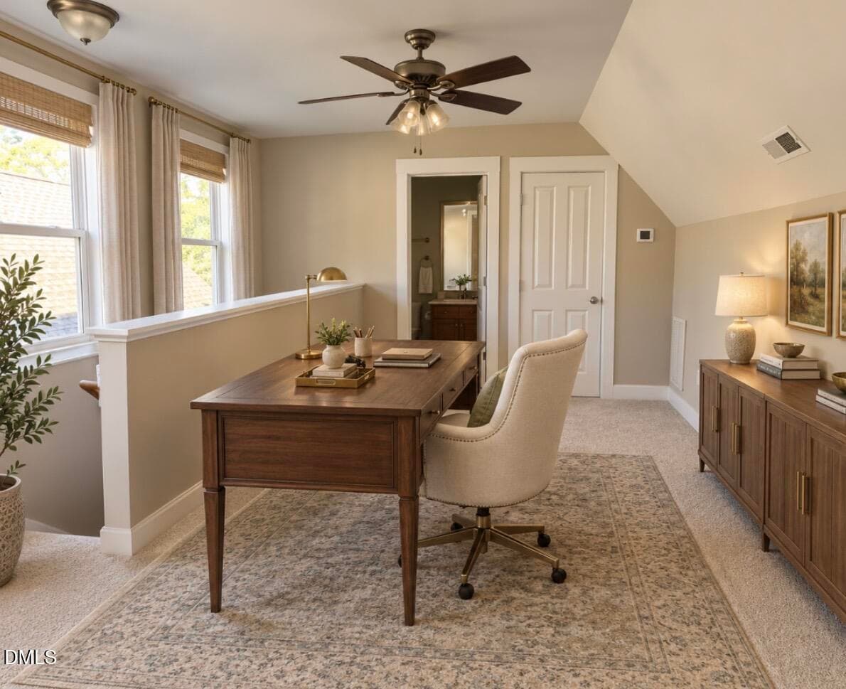 Loft virtuallystaged as office - 4522 All Points View Way, Raleigh, NC 27614