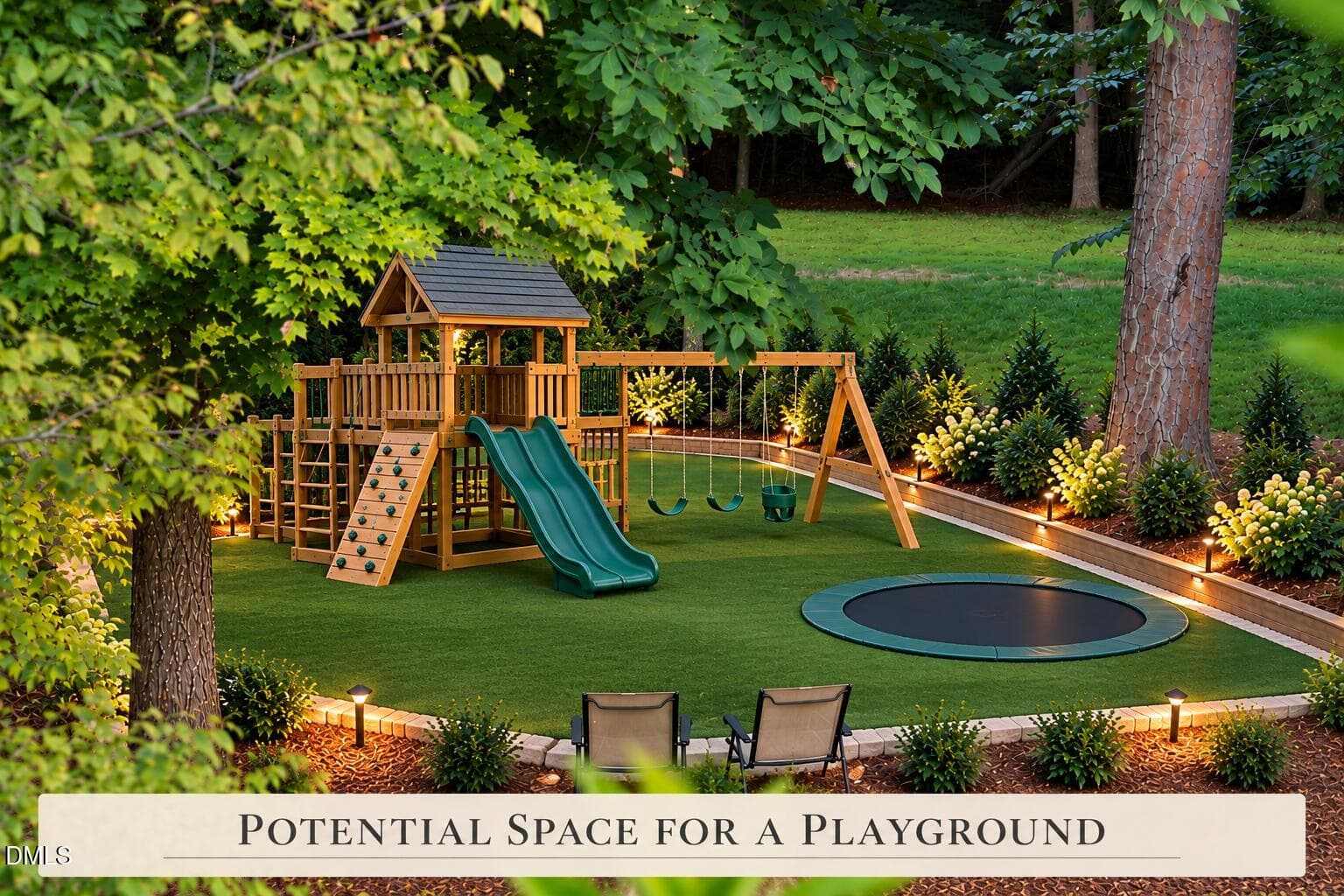Staged Backyard Playground Oasis - 11228 Conley Cove Court, Raleigh, NC 27613