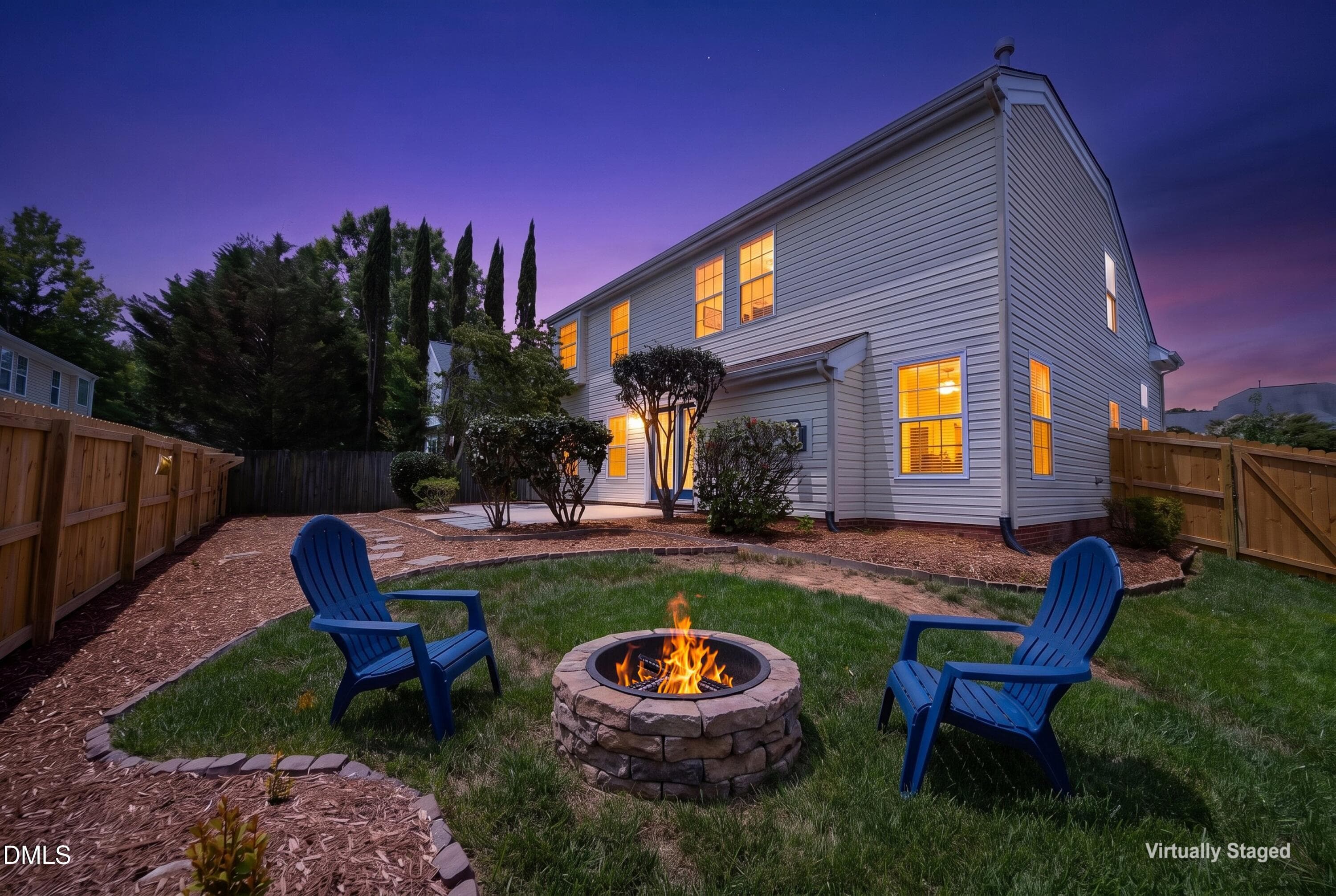 36BackWithFirepit - 1529 Pebble Creek Crossing, Durham, NC 27713