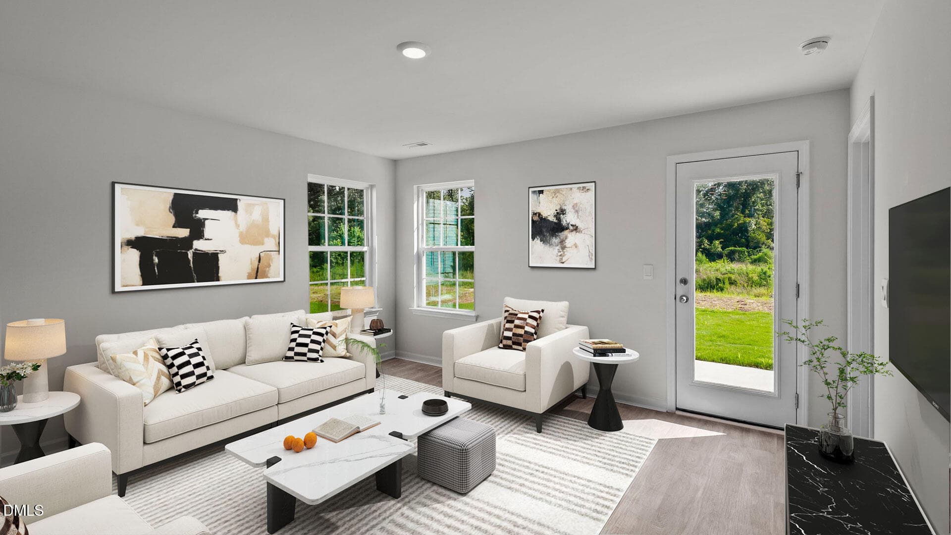 sanford-virtually staged-living room - 3606 Huntsmoor Lane NW, Wilson, NC 27896