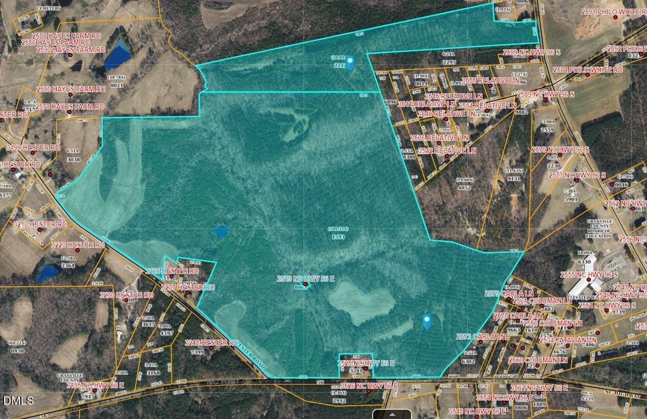 Aerial tax map - 0 Nc-56 Highway, Creedmoor, NC 27522