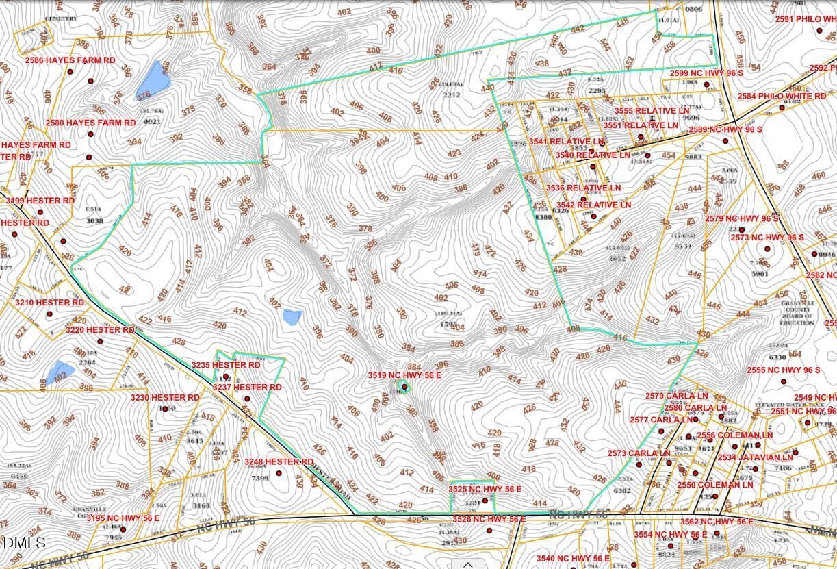 Topography tax map - 0 Nc-56 Highway, Creedmoor, NC 27522