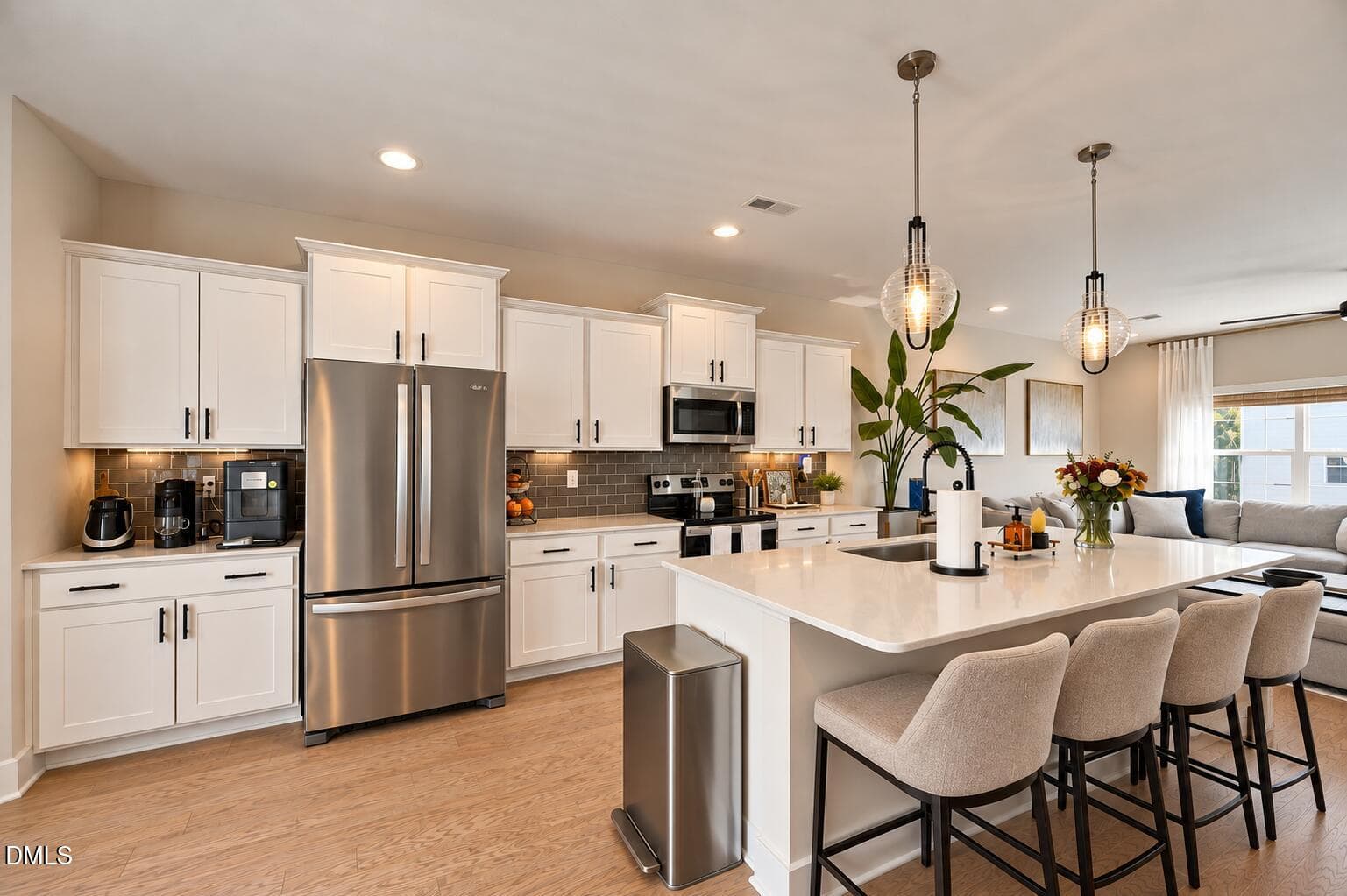 Warm Modern Kitchen with Stylish Island - 8111 Diversy Way, Raleigh, NC 27613