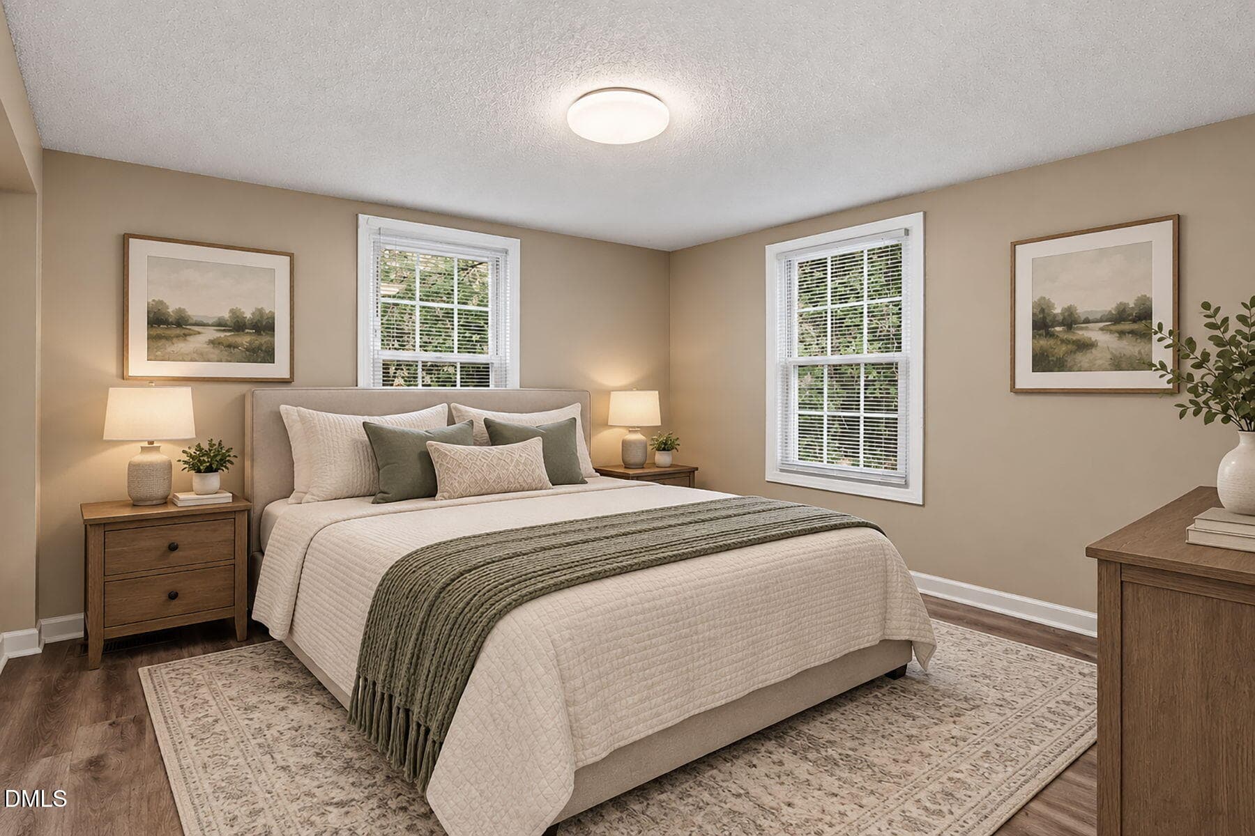 staged bedroom - 204 W Hill Street, Benson, NC 27504