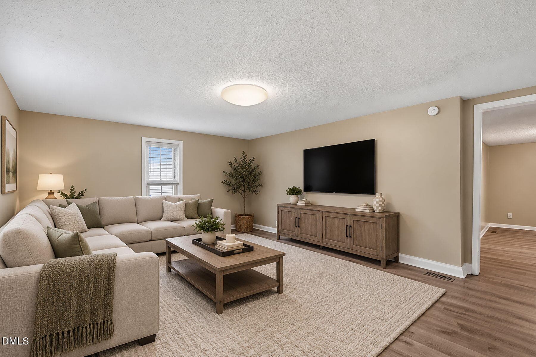 staged living room - 204 W Hill Street, Benson, NC 27504