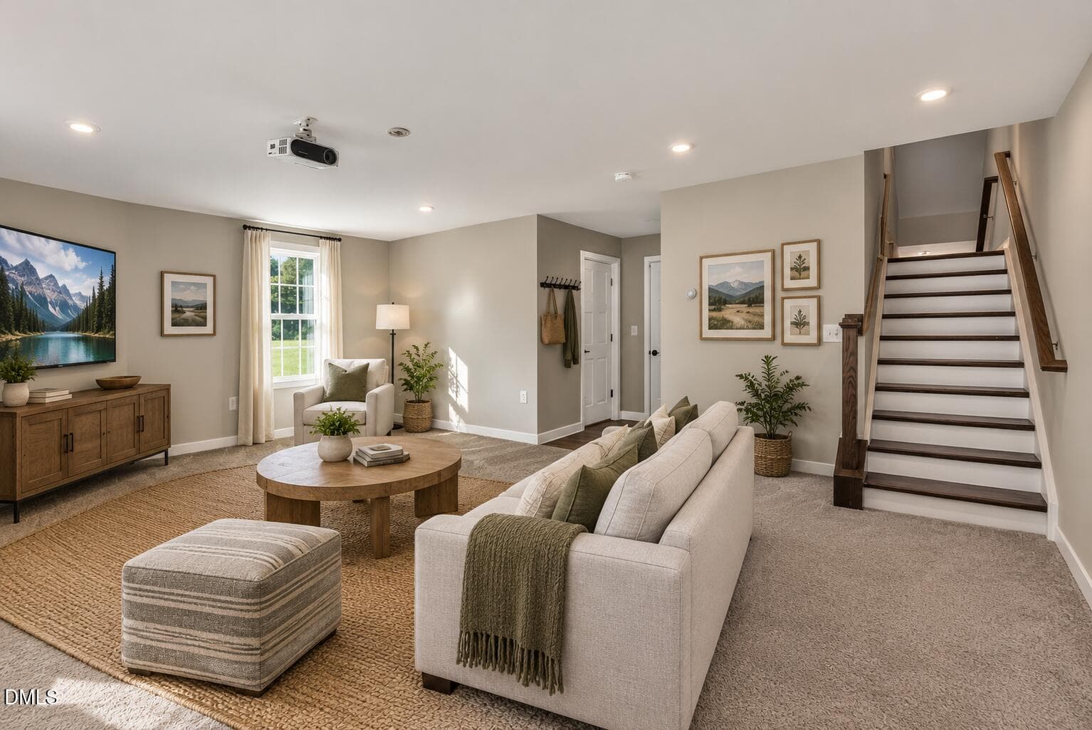 Virtually staged living area - 229 Tamworth Creek, Durham, NC 27707