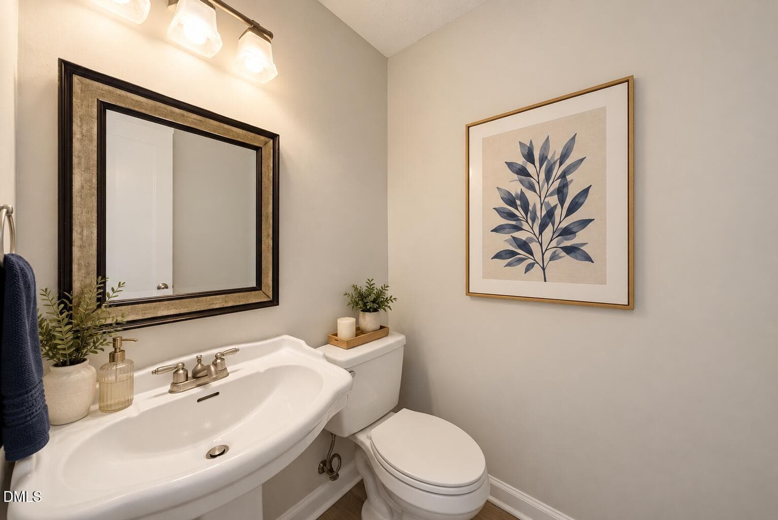 Warmly Lit Modern Powder Room - 2402 Stadium Drive B, Durham, NC 27704