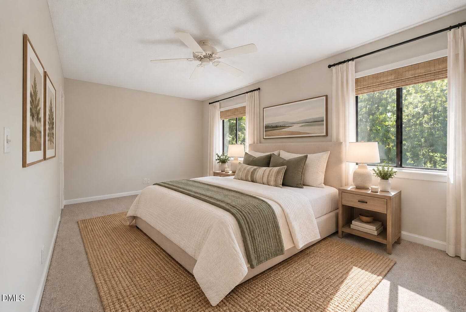 Serene Neutral Bedroom Without Plant - 2402 Stadium Drive B, Durham, NC 27704