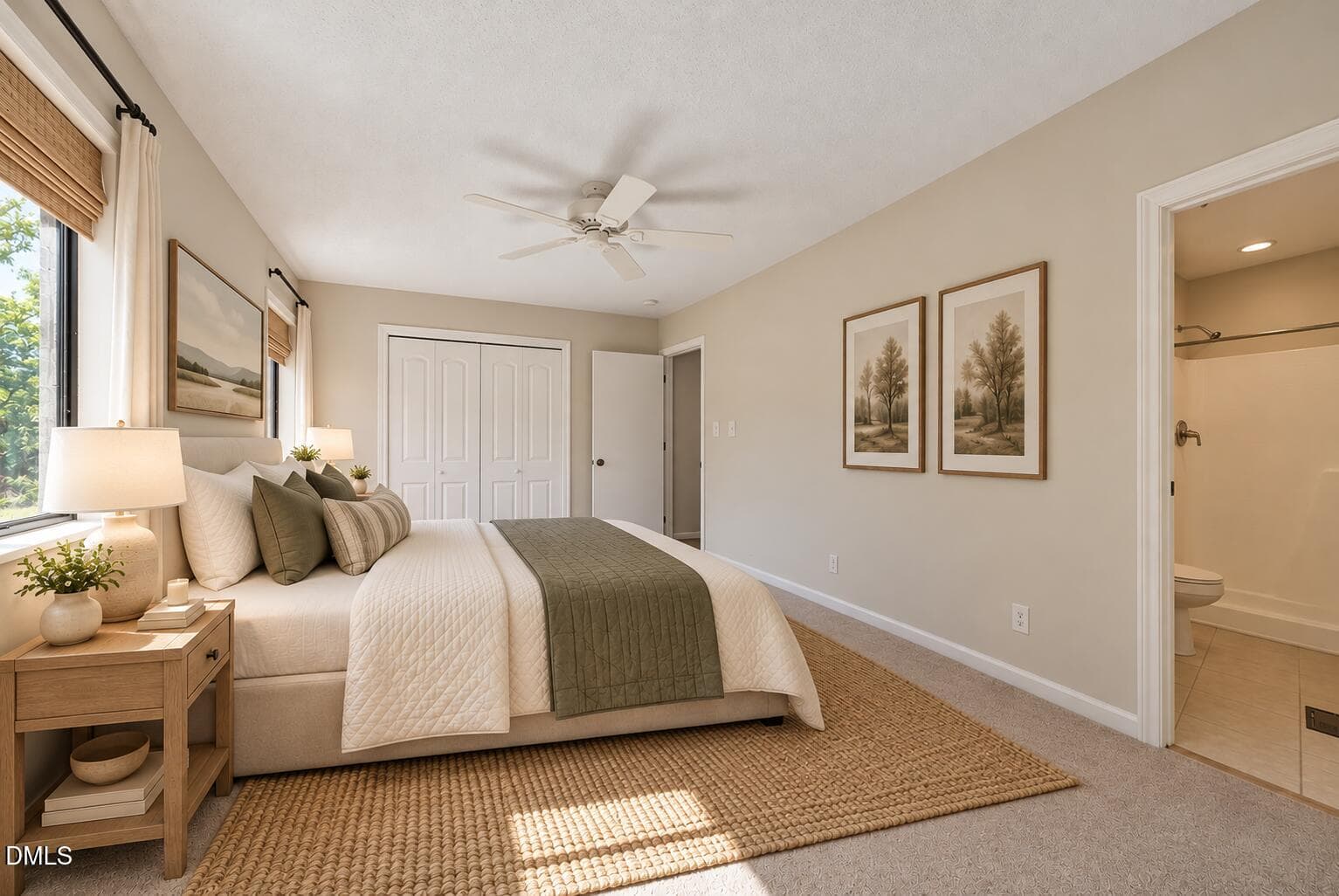 Cozy Neutral Bedroom with Olive Accents - 2402 Stadium Drive B, Durham, NC 27704