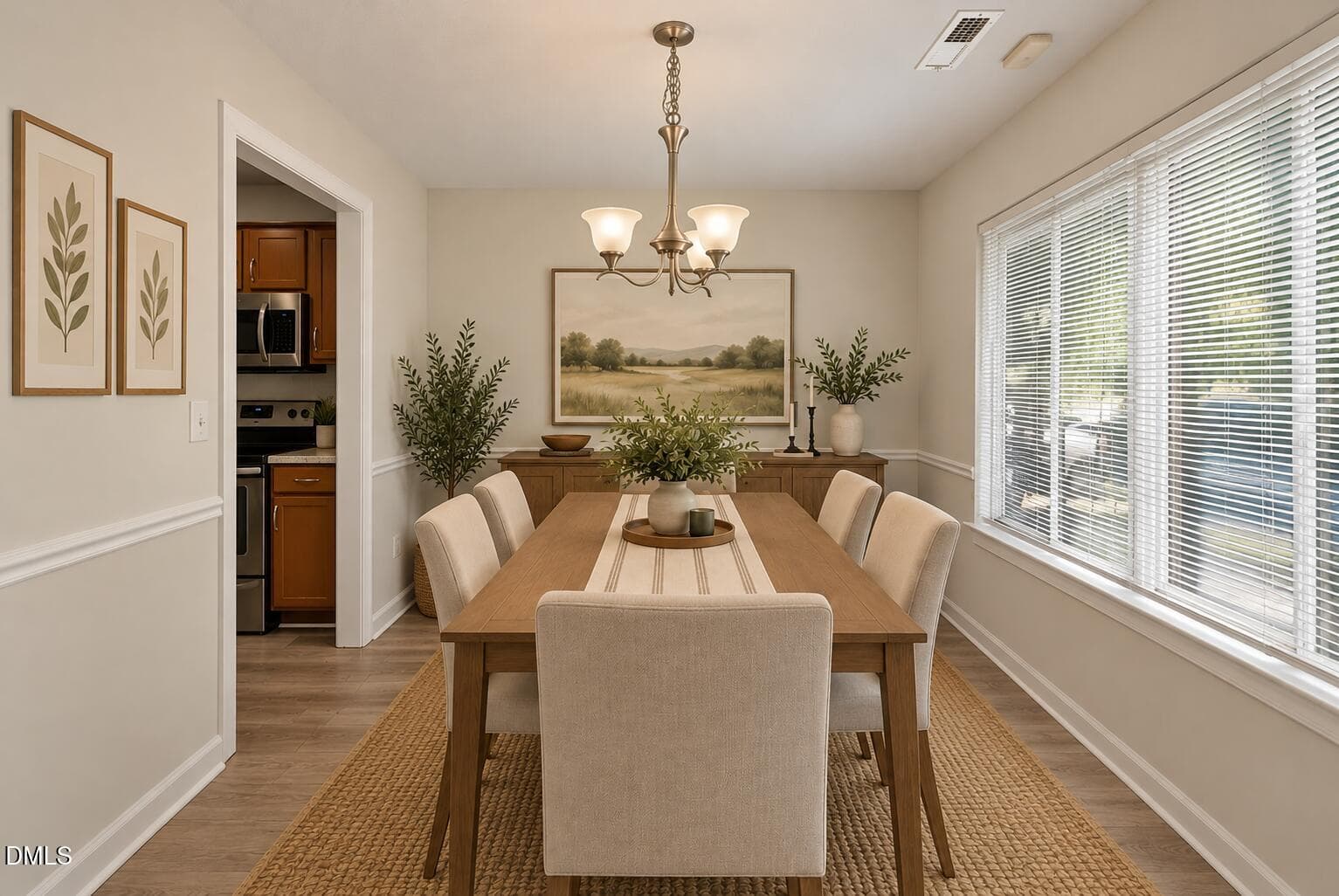 Warm Neutral Dining Room with Garden Vie - 2402 Stadium Drive B, Durham, NC 27704