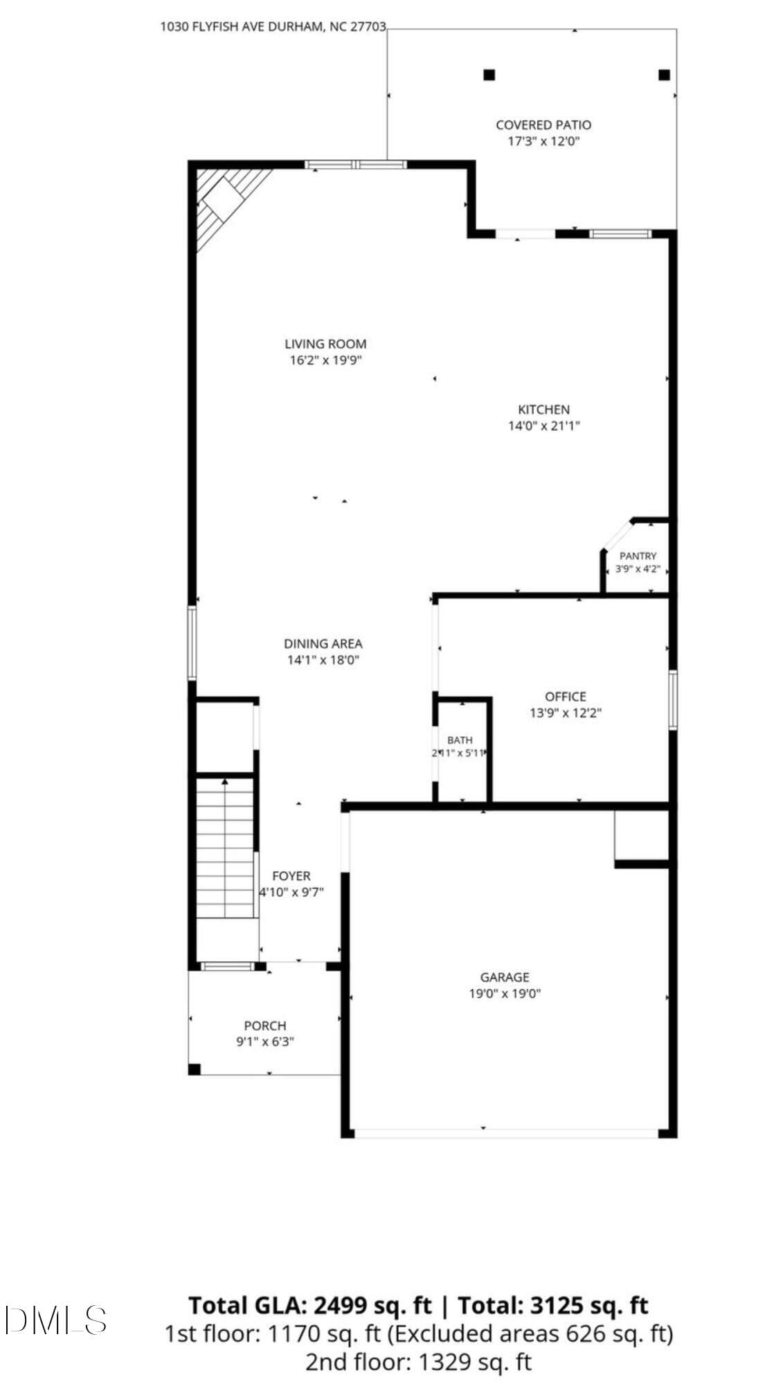 Floor plan 1 - 1030 Flyfish Avenue, Durham, NC 27703