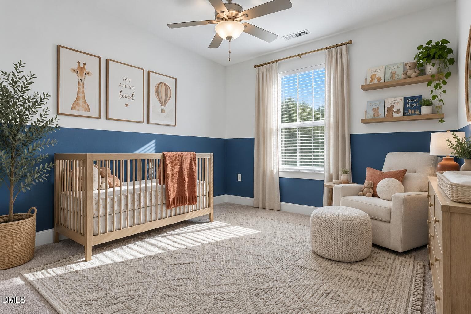 Sunlit Blue and Terracotta Nursery - 351 Fast Pitch Lane, Four Oaks, NC 27524