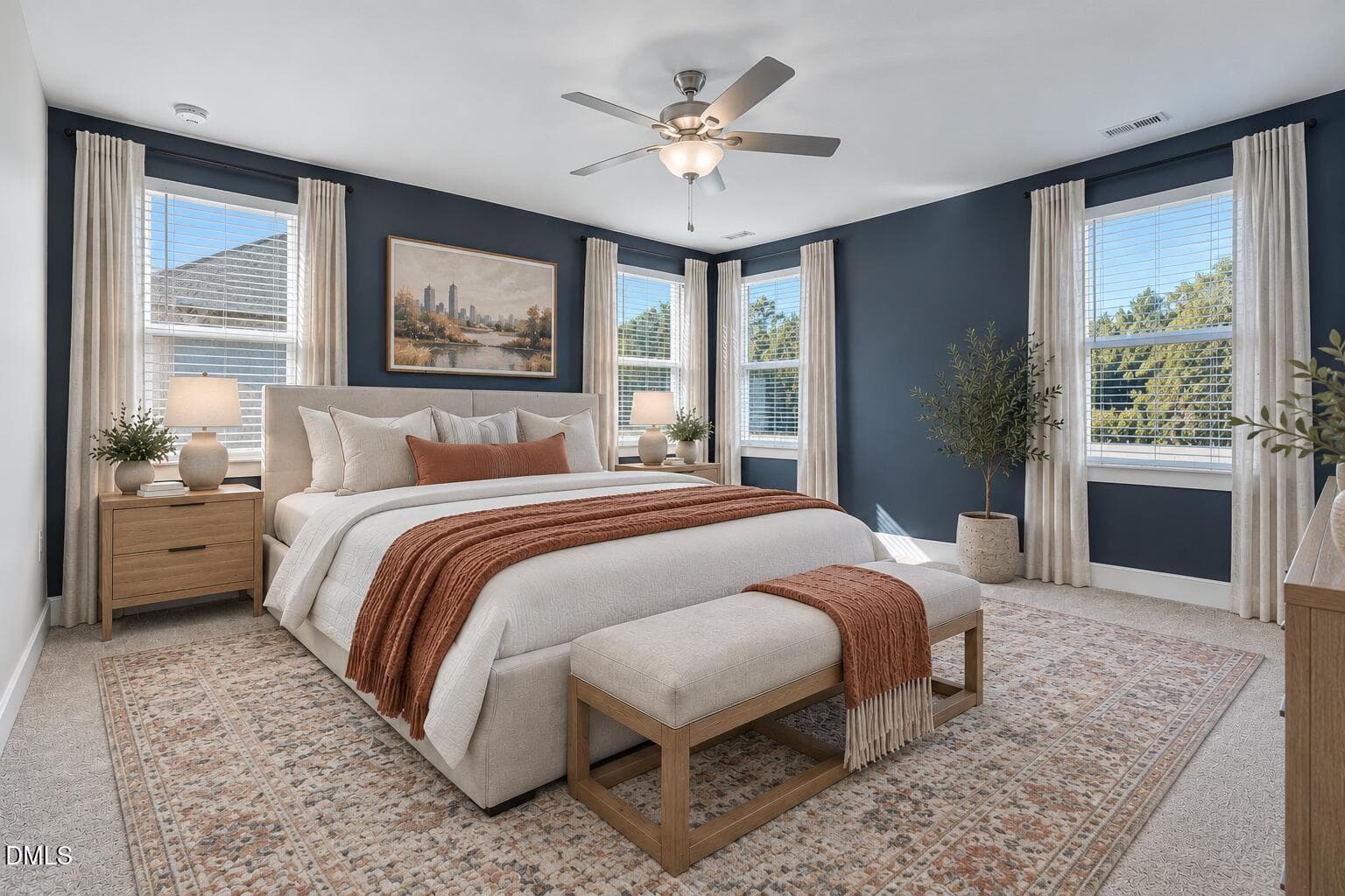 Cool Coastal Bedroom with Terracotta Acc - 351 Fast Pitch Lane, Four Oaks, NC 27524