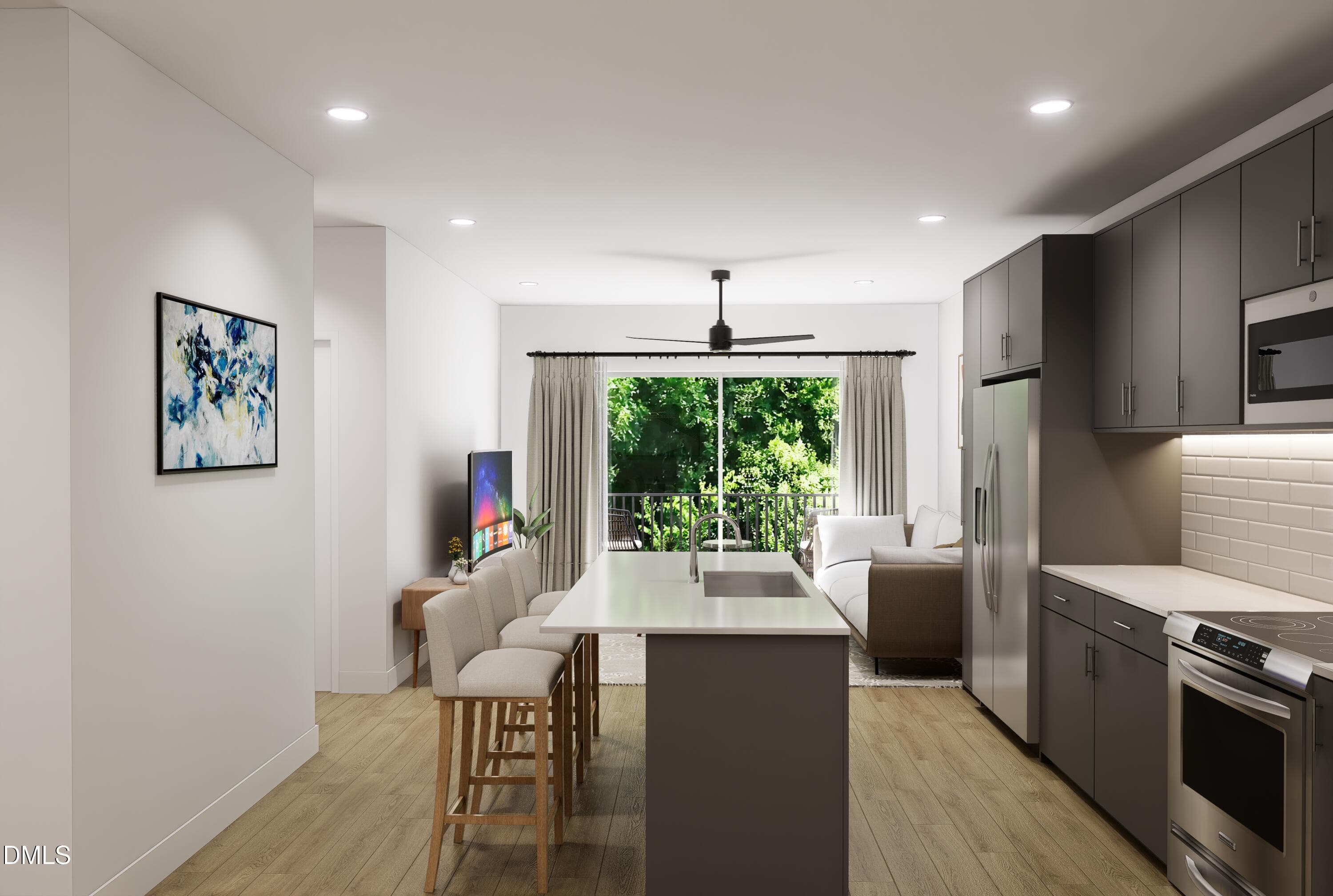 Kitchen-Living-Boylan - 709 E Lenoir Street 207, Raleigh, NC 27601