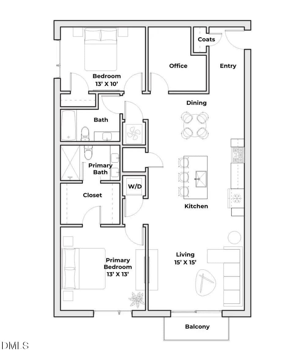 Floor Plan - 709 E Lenoir Street 207, Raleigh, NC 27601