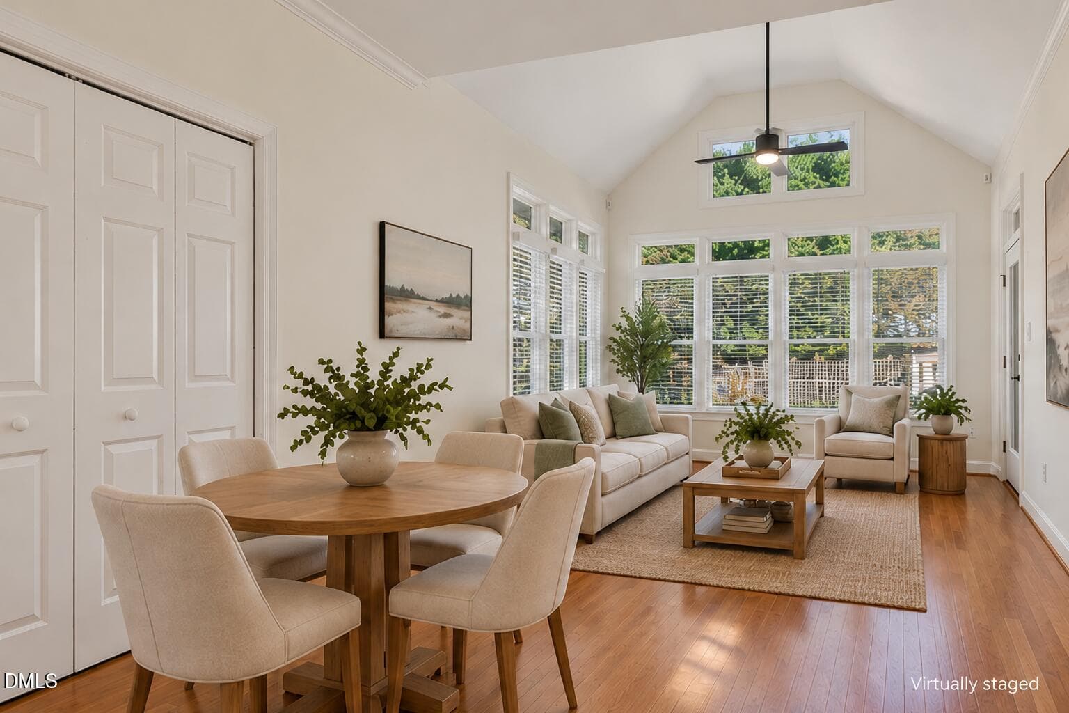 Virtual staged Bright Neutral Living and - 1705 Oakboro Drive, Raleigh, NC 27614