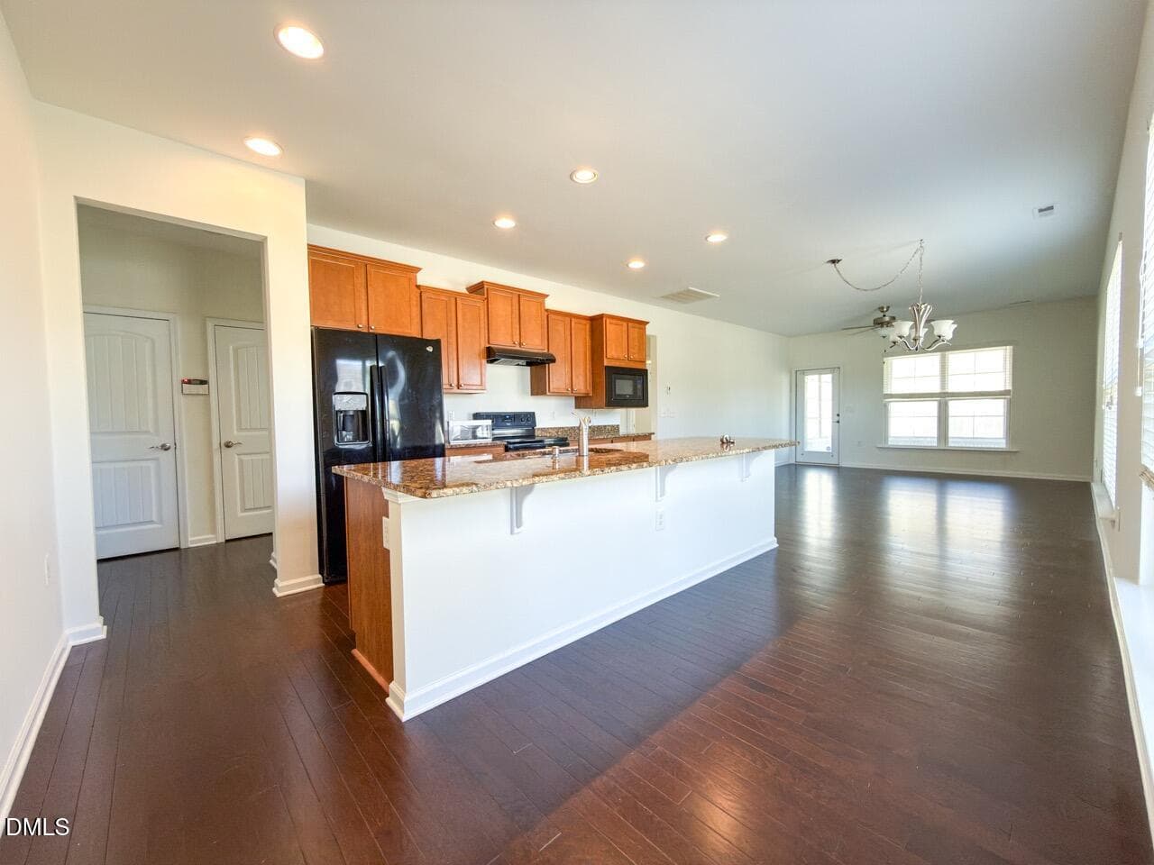 kitchen and living room - 102 Chambers Field Court, Durham, NC 27703