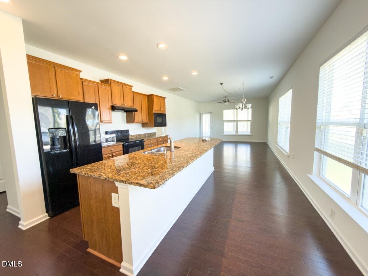 kitchen and living room - 102 Chambers Field Court, Durham, NC 27703