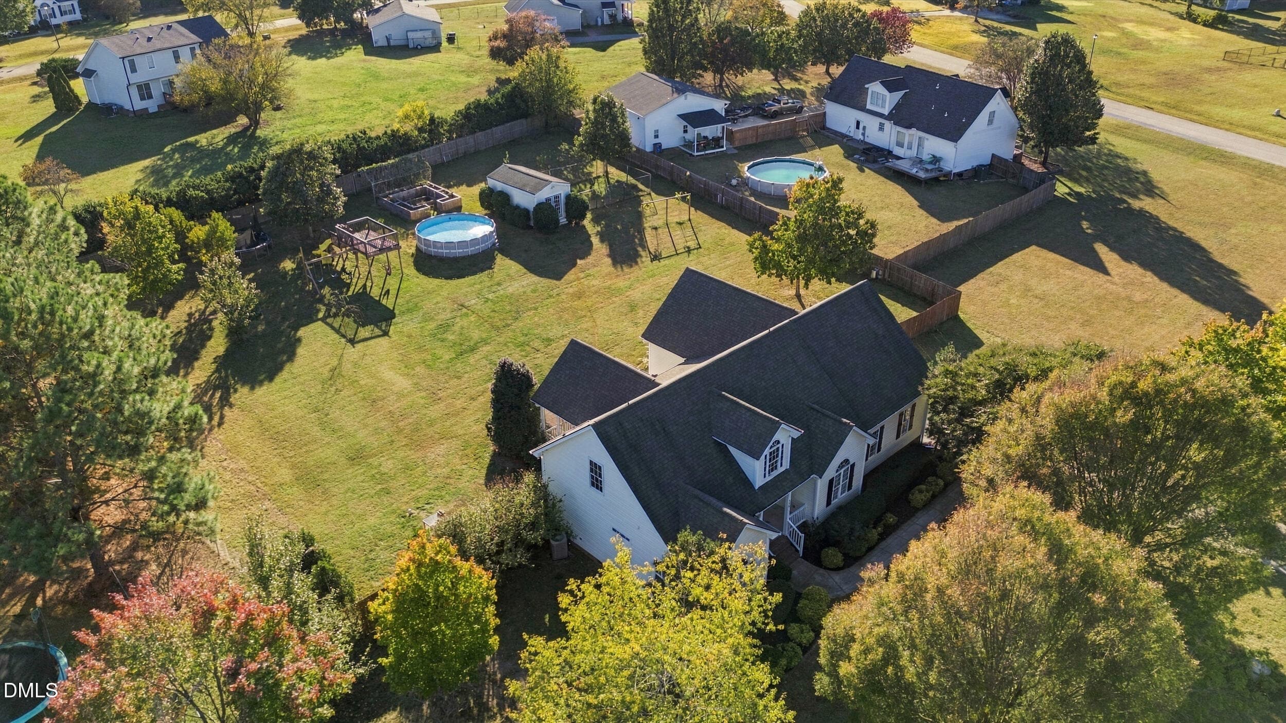 Aerial of Beautiful Backyard - 115 Williamston Ridge Drive, Youngsville, NC 27596