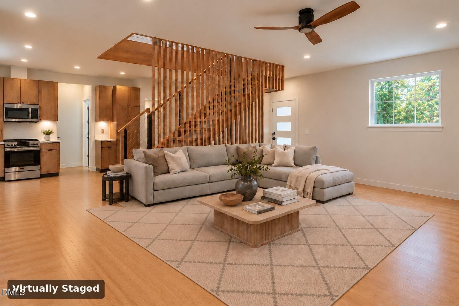 02 - Living room - virtually staged - 209 Freeman Street, Raleigh, NC 27601