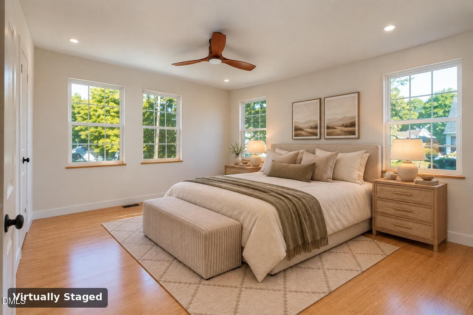 07 - Primary bedroom - virtually staged - 209 Freeman Street, Raleigh, NC 27601