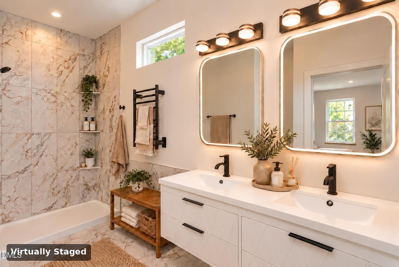 08 - Primary bath - virtually staged - 209 Freeman Street, Raleigh, NC 27601