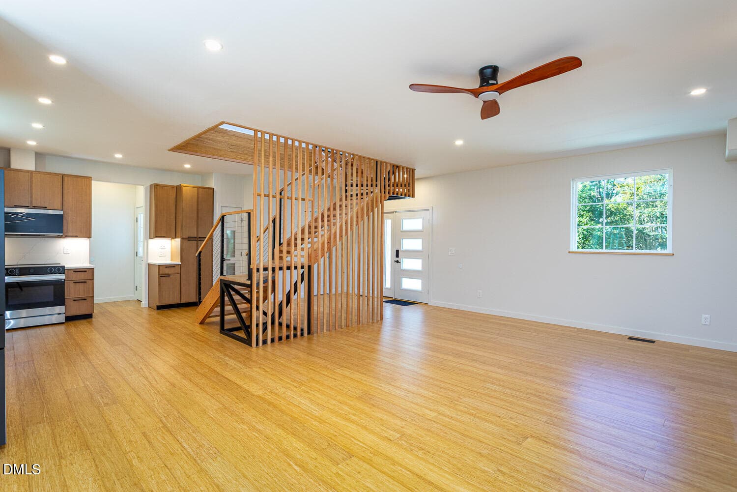 13 - Living room and architectural stair - 209 Freeman Street, Raleigh, NC 27601