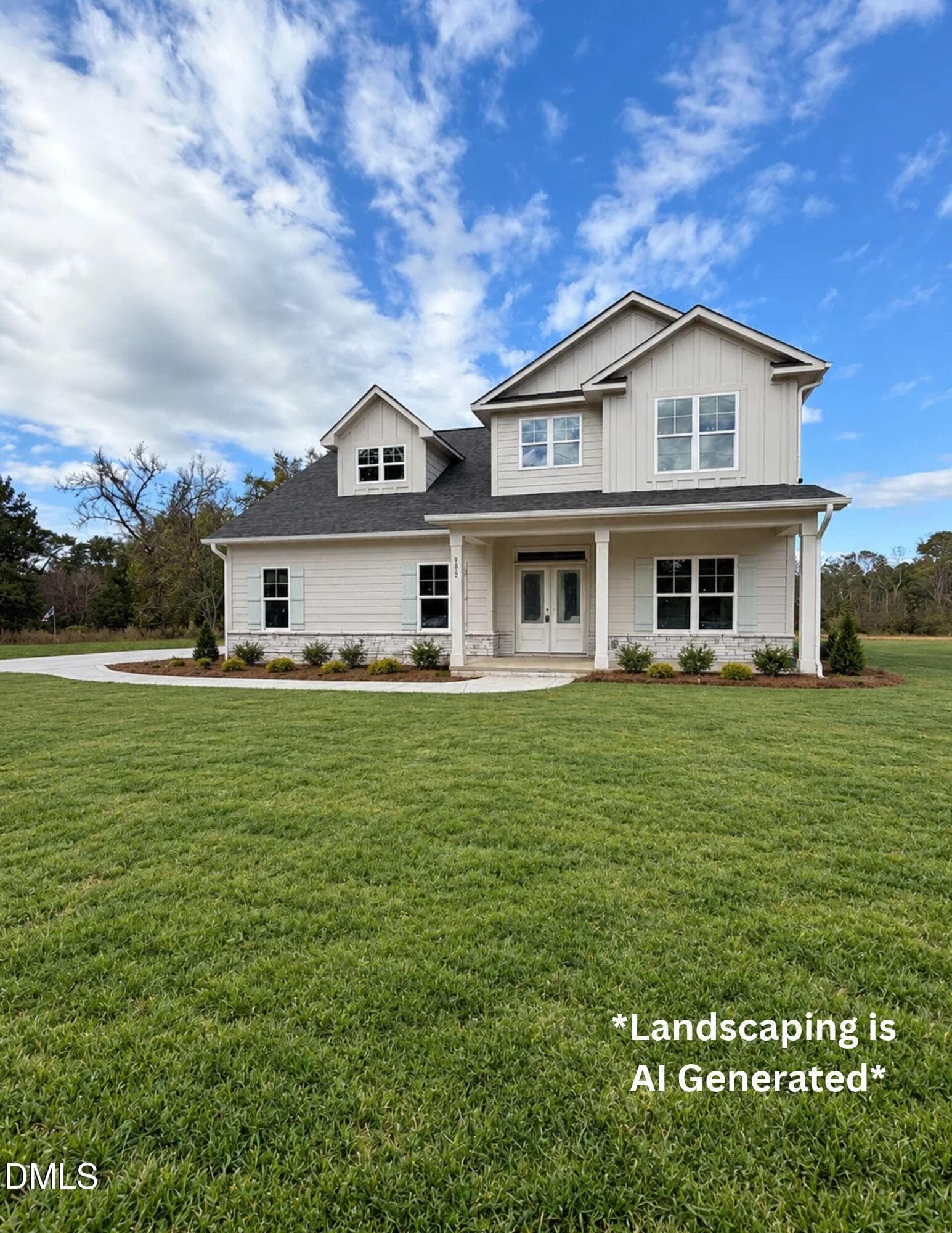 _Landscaping is AI Generated - 6625 River Road, Fuquay Varina, NC 27526