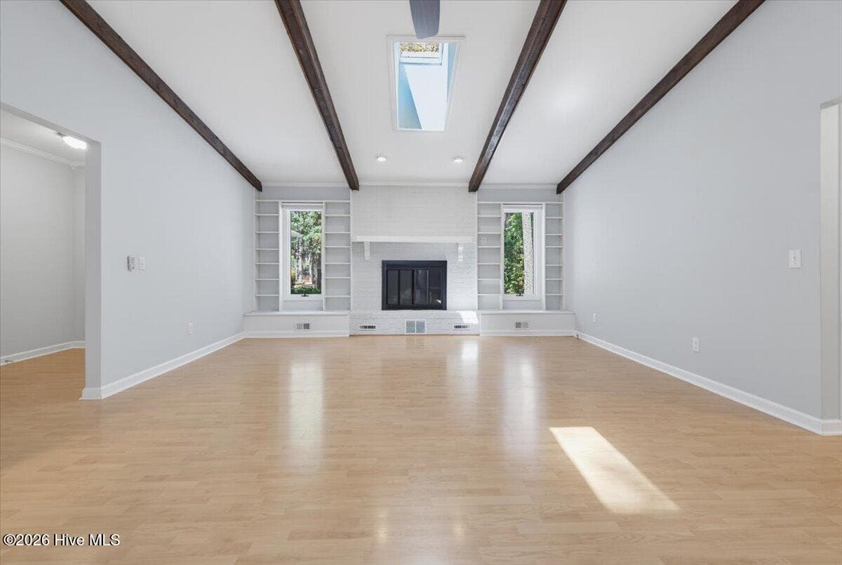 Fireplace with built-in shelving - 55 Salem Drive, Pinehurst, NC 28374