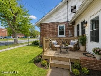 Back entrance deck, virtually staged - 517 W North Street W, Ahoskie, NC 27910