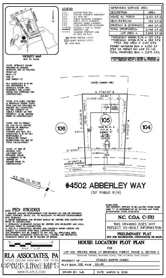 Single Family Residence at 4052 Abberley Way 105, Leland, NC 28451, photo 26 of 28