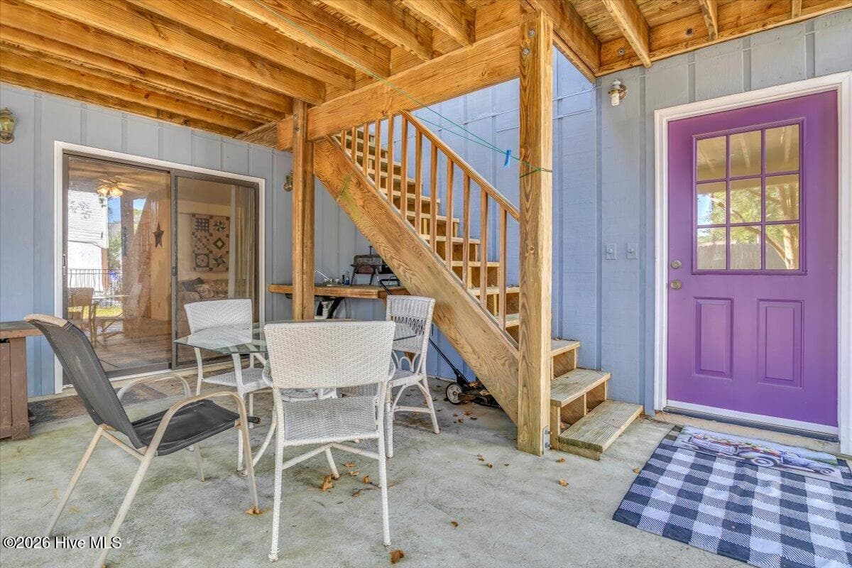 Steps coming down from upper deck - 109 NE 30th Street, Oak Island, NC 28465