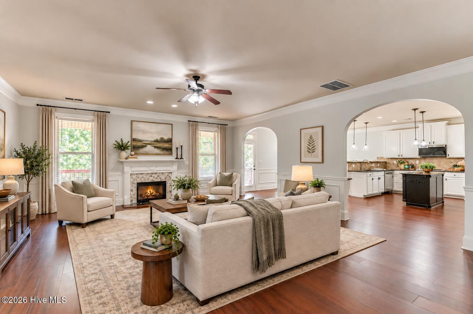 AI-STAGED FAMILY ROOM - 552 Oconee Circle, Evans, GA 30809