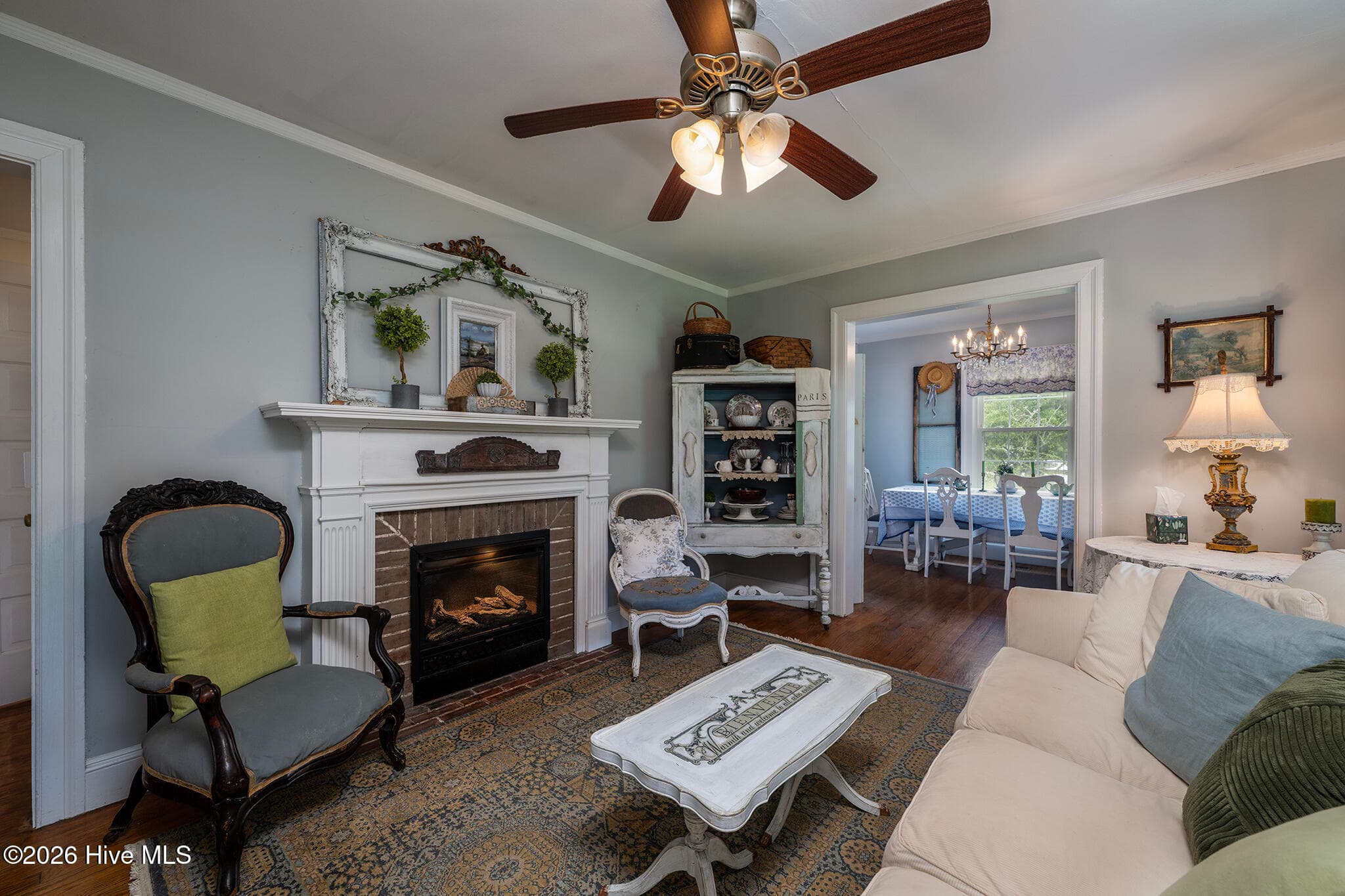 Living Room with Gas Log Fireplace - 1902 Wilson Street, New Bern, NC 28560
