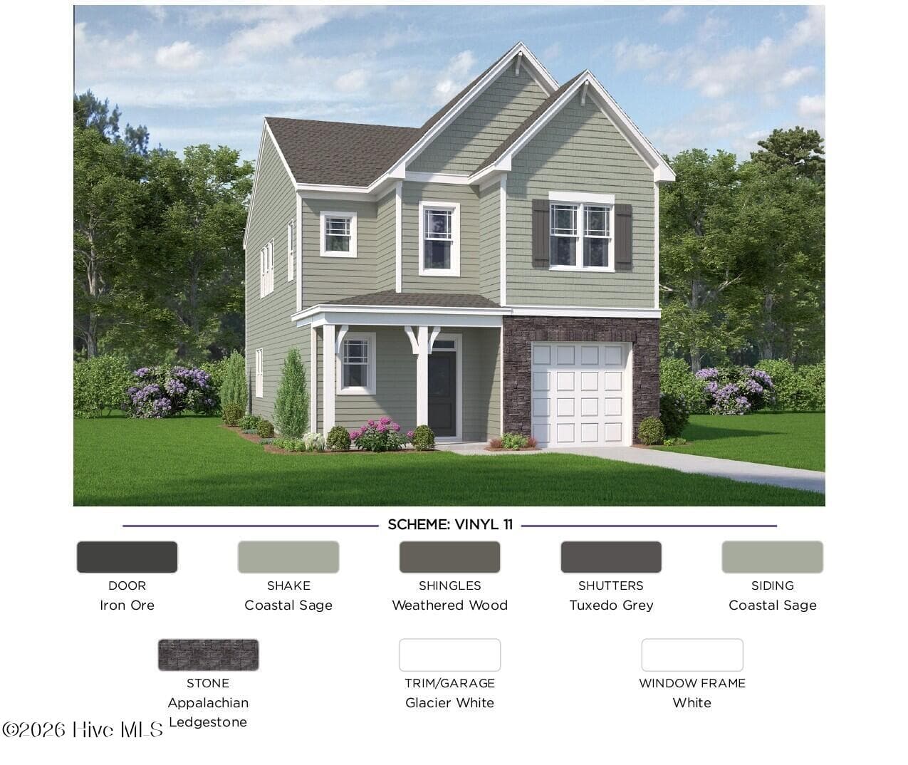 Exterior Planned Colors - 1310 Rosenwald Drive NE Lot #67, Leland, NC 28451