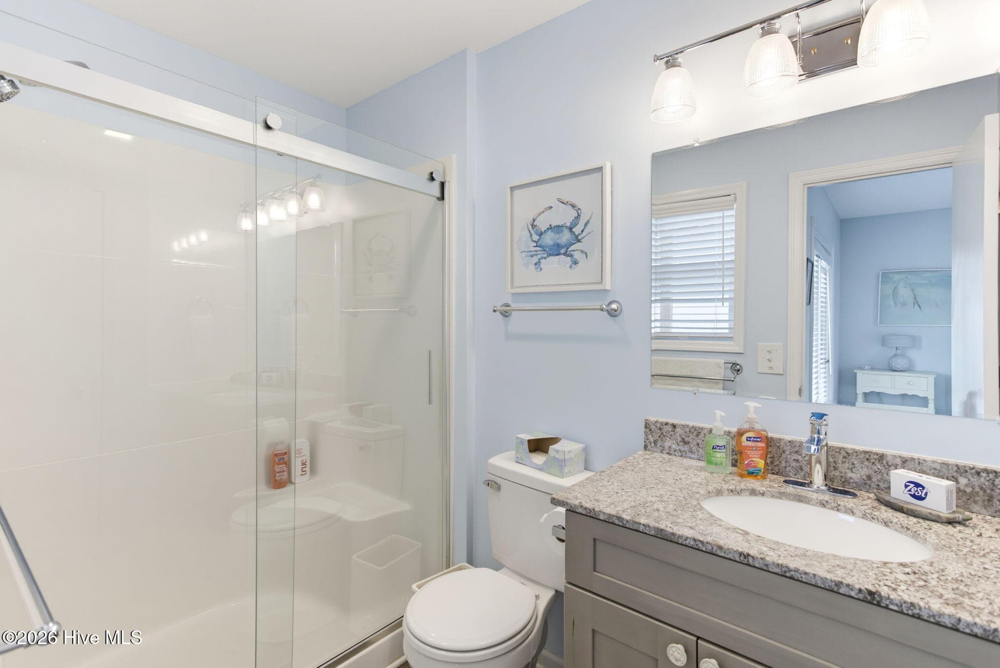 Primary bath with walk-in shower - 2330 W Beach Drive, Oak Island, NC 28465