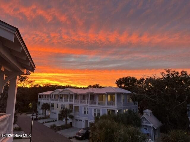 Sunset from deck - 229 Red Lewis Drive, Kure Beach, NC 28449