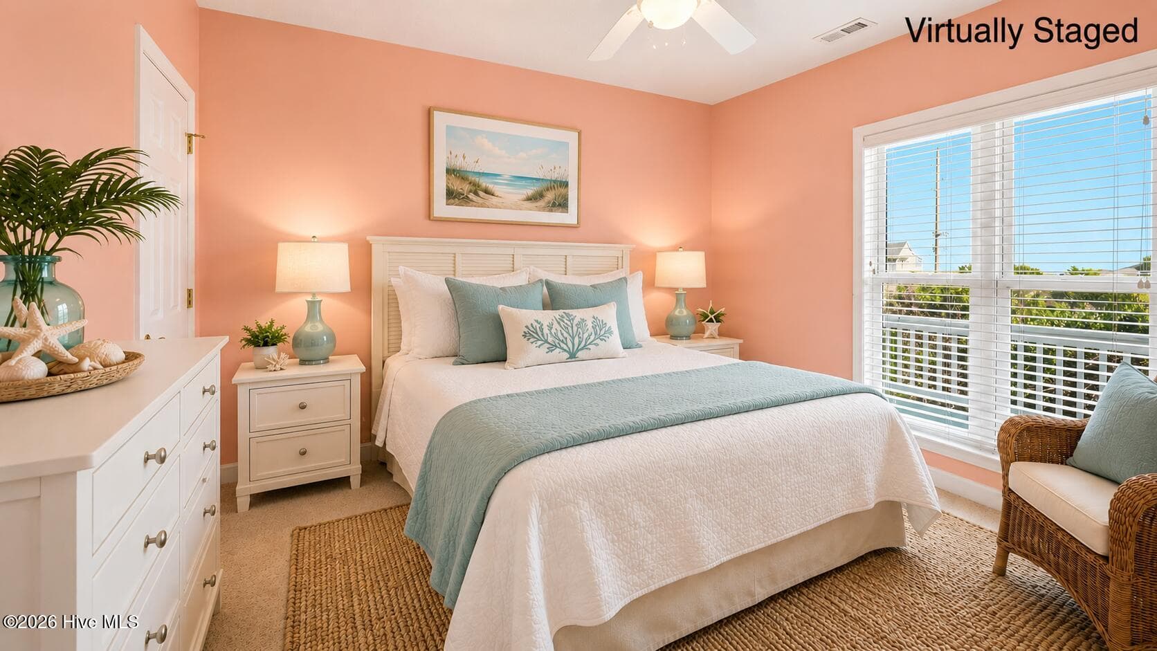 Virually Staged Top Floor Bedroom - 1103 Timber Trail, Emerald Isle, NC 28594