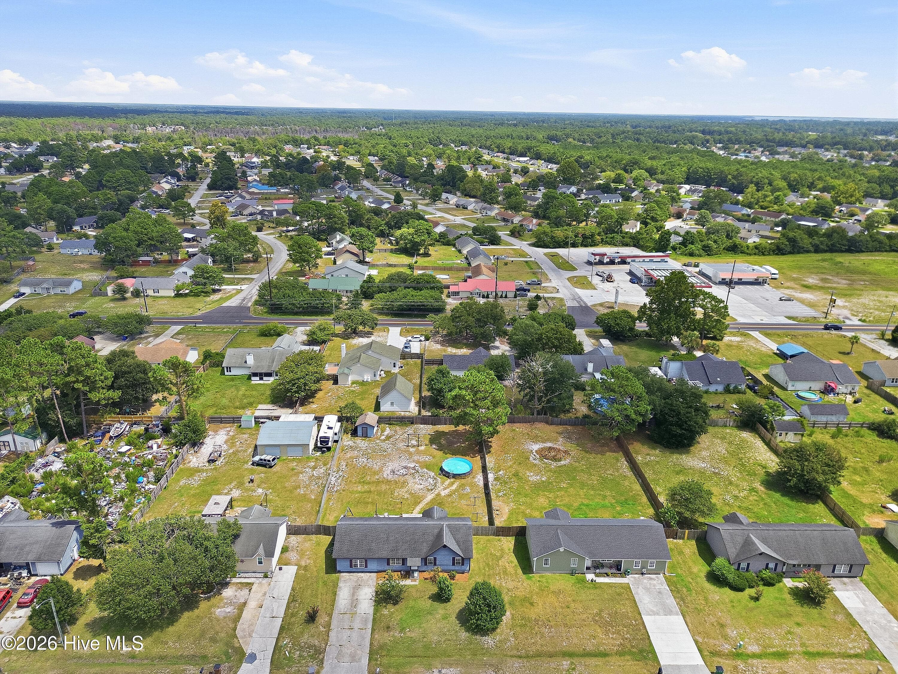 Aerial - 215 S Ginger Drive, Hubert, NC 28539